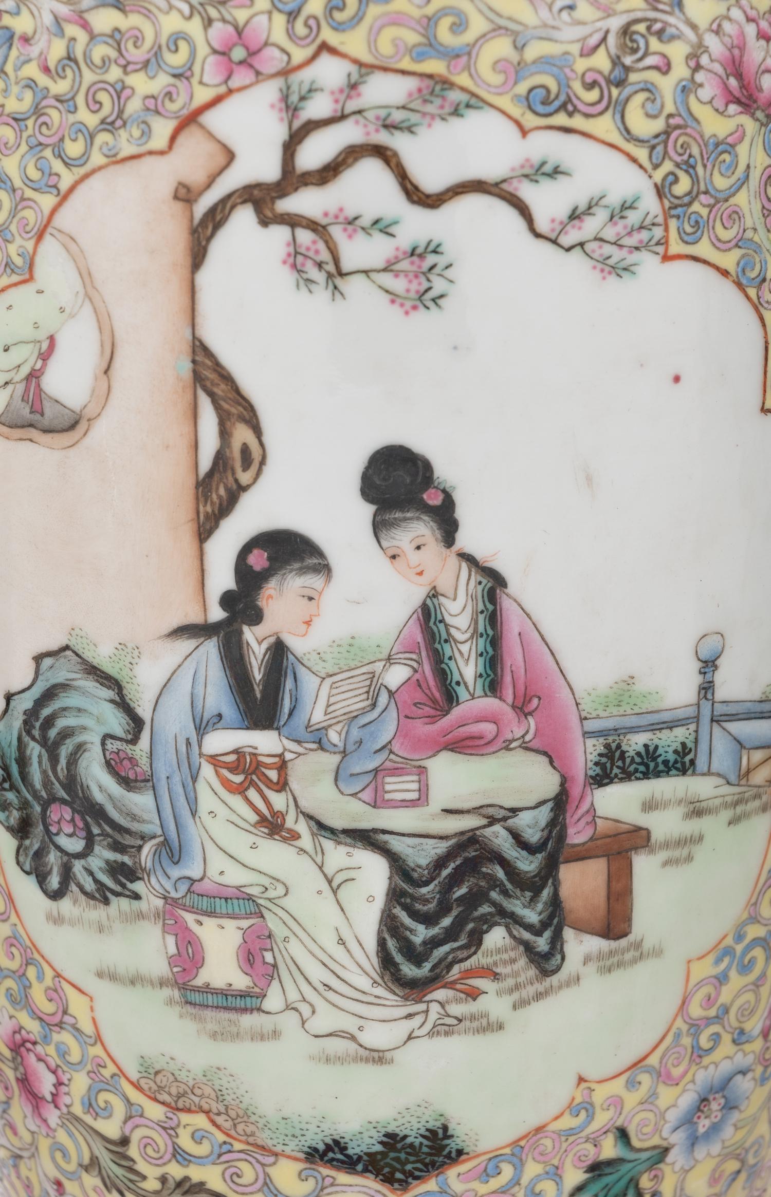 Six Chinese Famille Rose Porcelain Vases