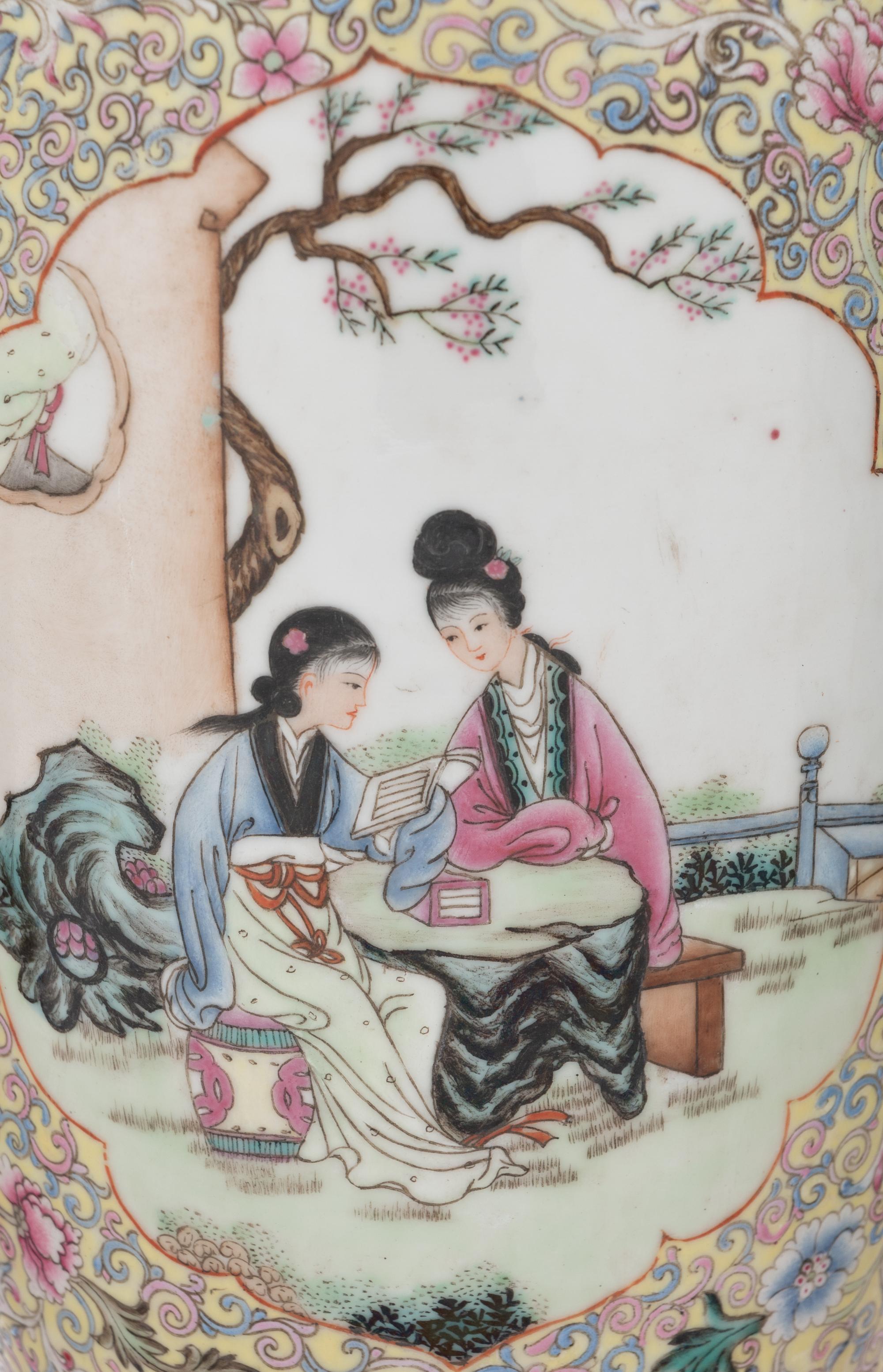 Six Chinese Famille Rose Porcelain Vases