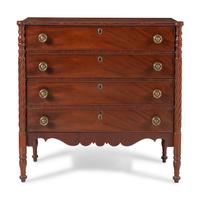 A Federal Cherrywood and Mahogany Chest of Drawers