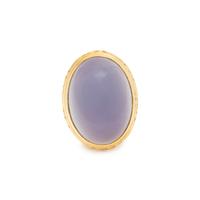 YELLOW GOLD AND LAVENDER CHALCEDONY RING