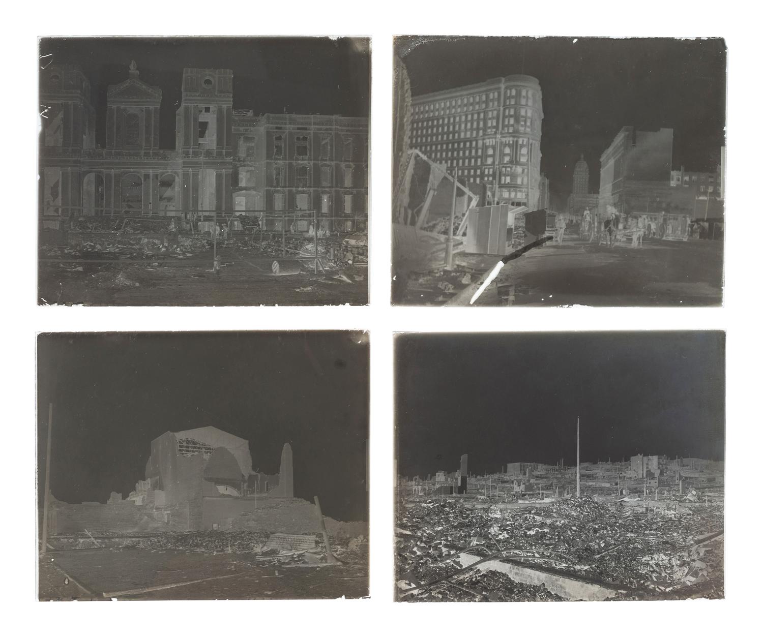 [CALIFORNIA]. A group of 21 glass negatives documenting the San Francisco Earthquake.
