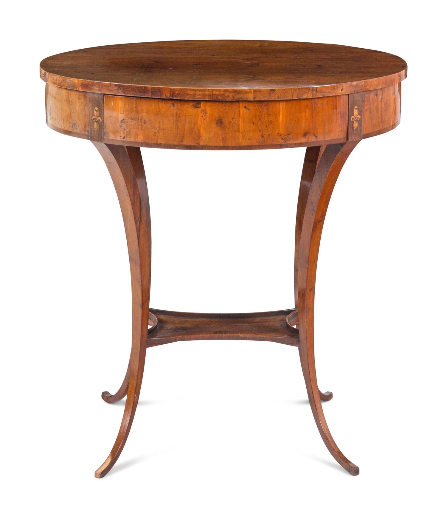 A Biedermeier Burlwood Side Table