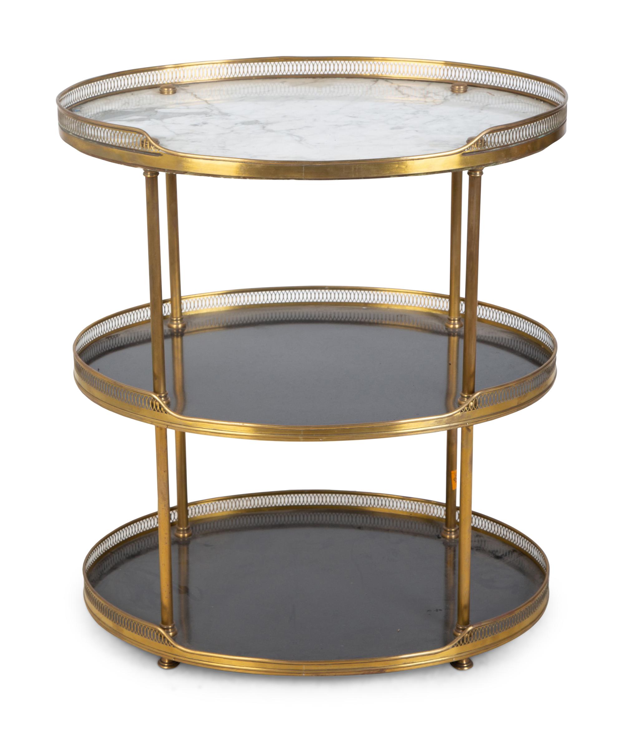 A Regency Style Gilt Metal Two-Tier Side Table — 20TH CENTURY