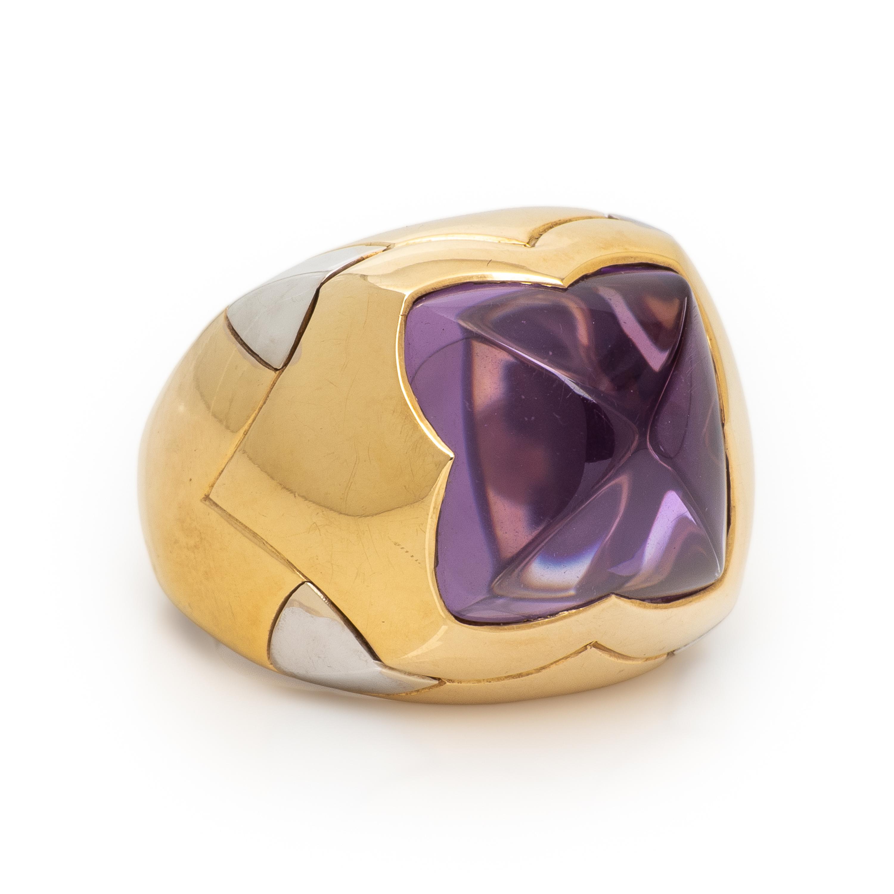Bulgari, 'Pyramid', Amethyst and Bicolor Gold Ring