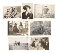 [NATIVE AMERICANS]. A collection of 73 silver gelatin and cyanotype photographs of Southern Plains Indians, several identified or credited to Bureau of Indian Affairs Dr. Ferdinand Shoemaker. Ca 1890s-early 1900s.