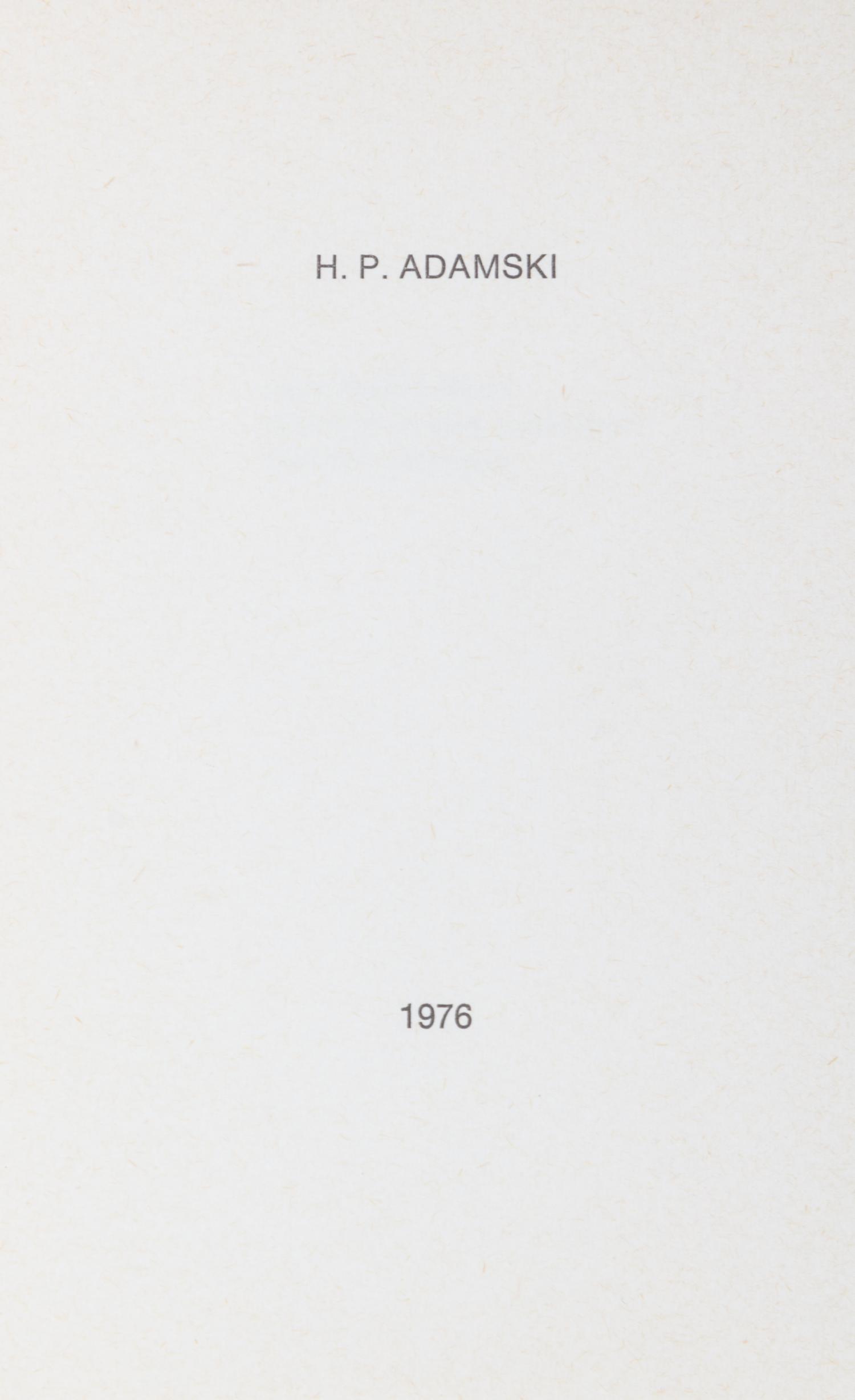 ADAMSKI, HANS PETER. Two works: Nine objects that remind me of two faces [and] The Hope/Die Hoffnung. [s.l.], 1975, 1976.
