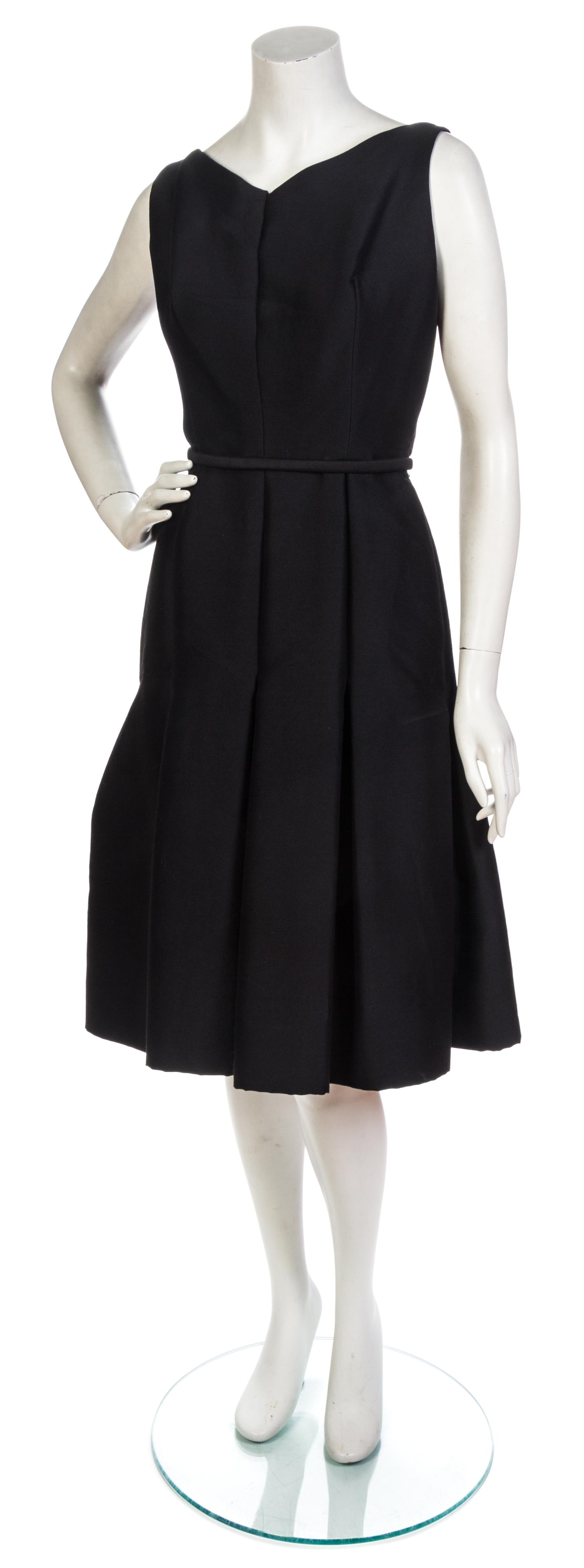 A Geoffrey Beene Black Silk Wool Cocktail Dress,