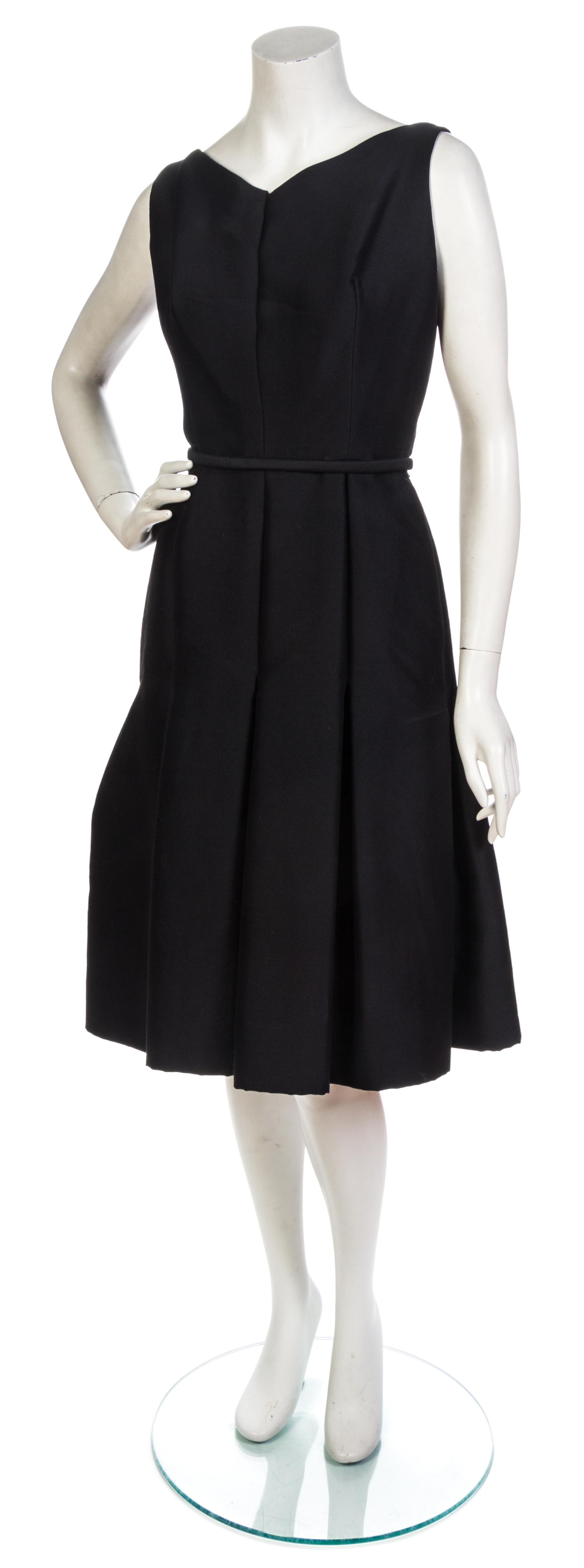 A Geoffrey Beene Black Silk Wool Cocktail Dress,