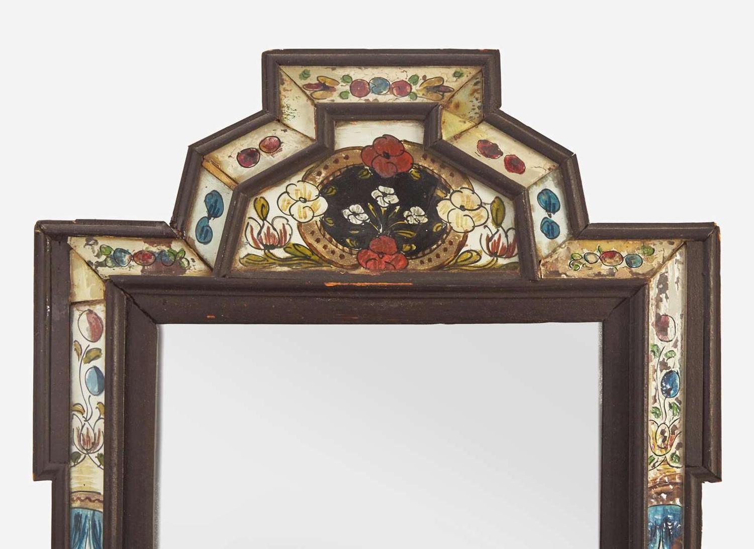 A small courting mirror, Northern European, late 18th century