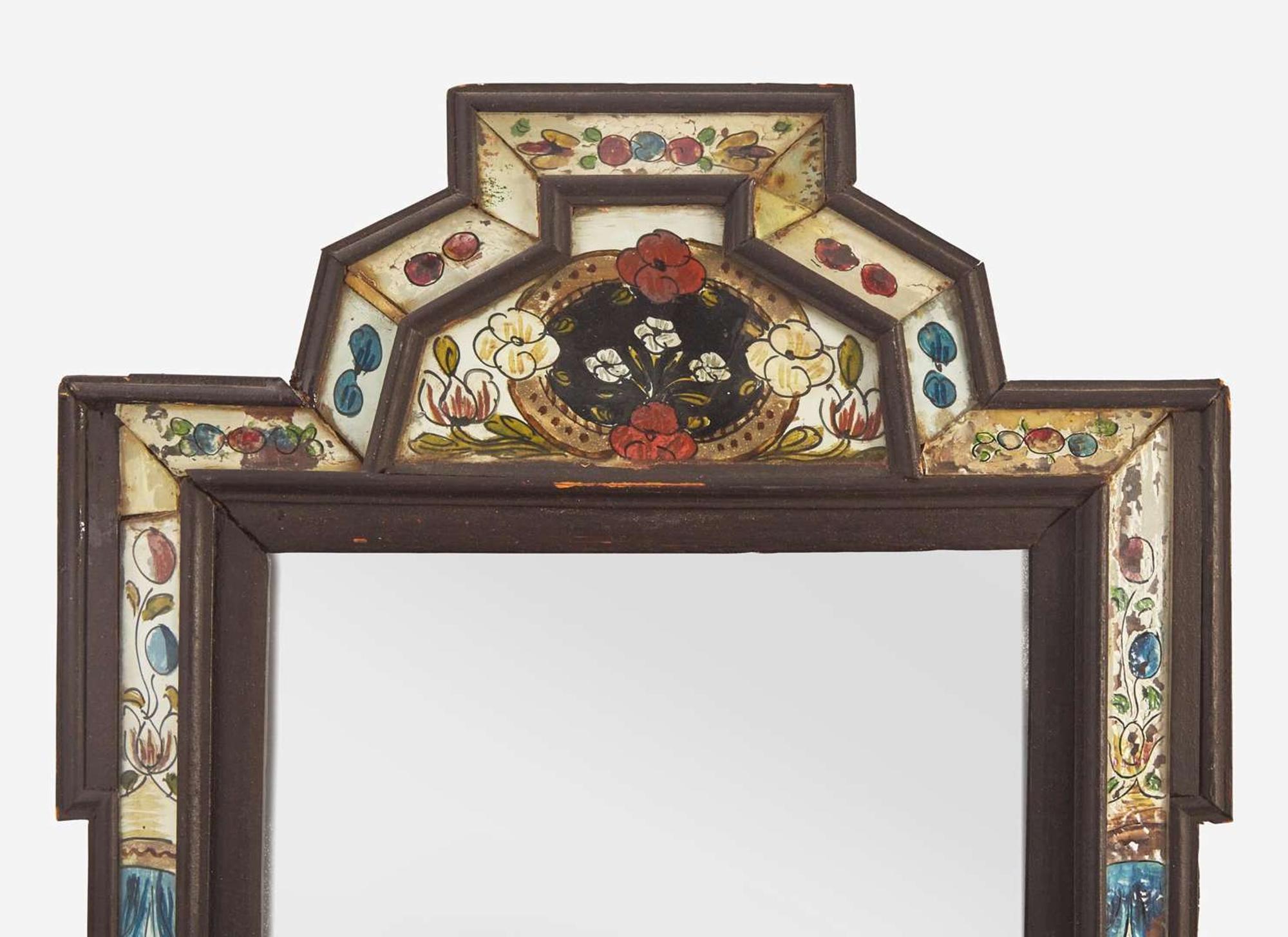 A small courting mirror, Northern European, late 18th century