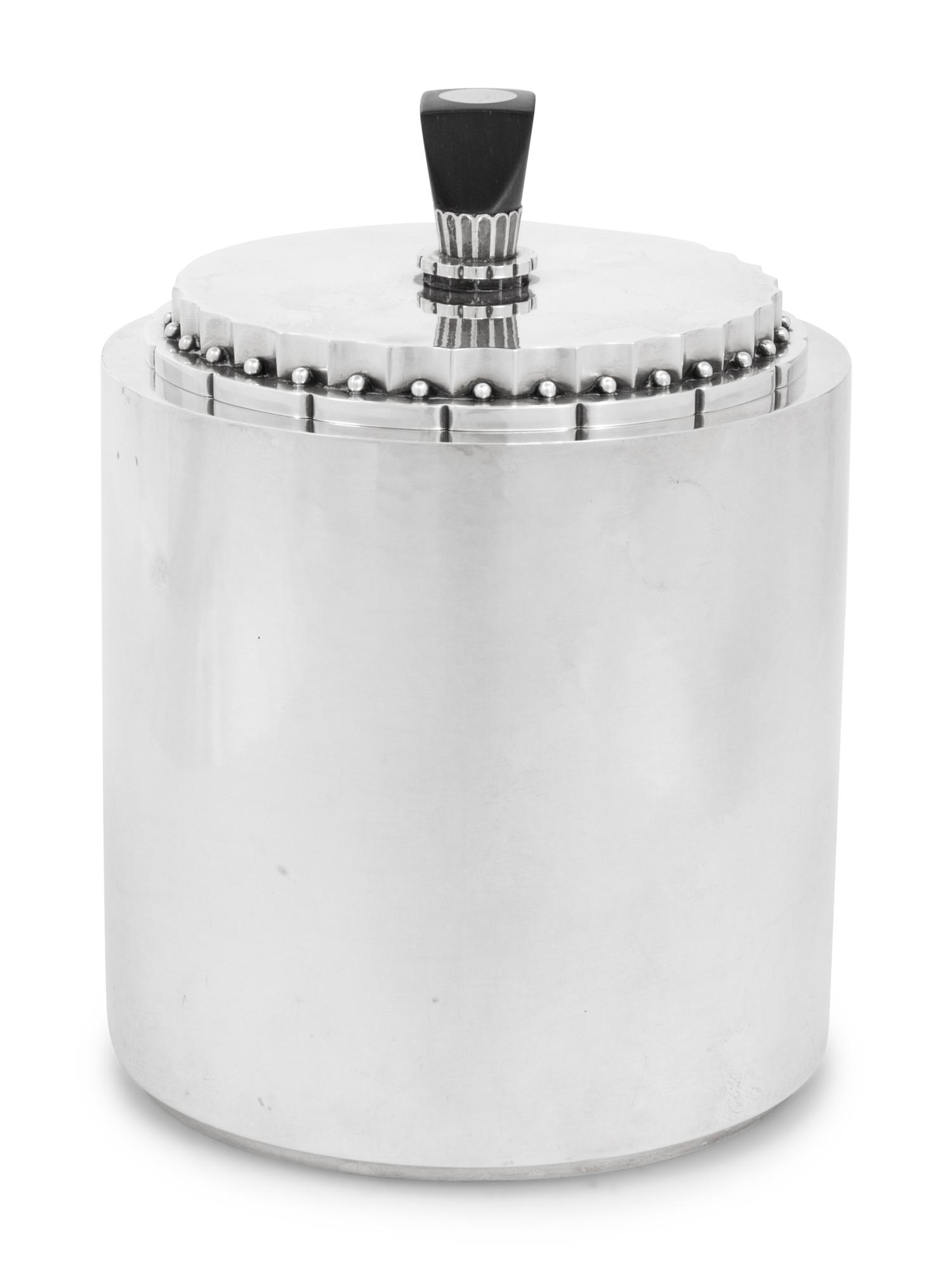A Georg Jensen Silver Lidded Jar
