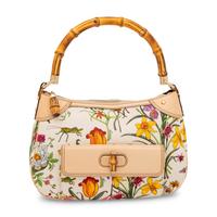 Gucci, Flora-Print Canvas Bamboo Bag