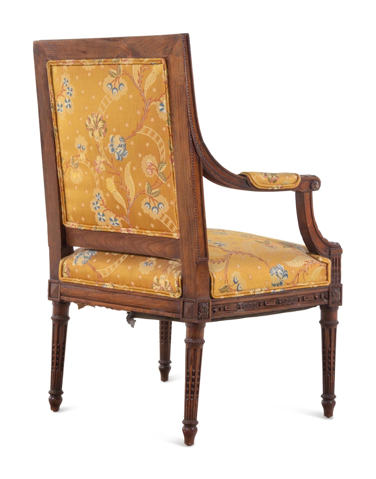 A Louis XVI Walnut Fauteuil