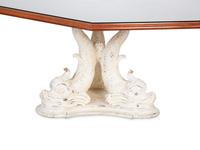 A Carved and Painted Dolphin Base Dining Table with a Later Octagonal Teak Top — 19TH/20TH CENTURY