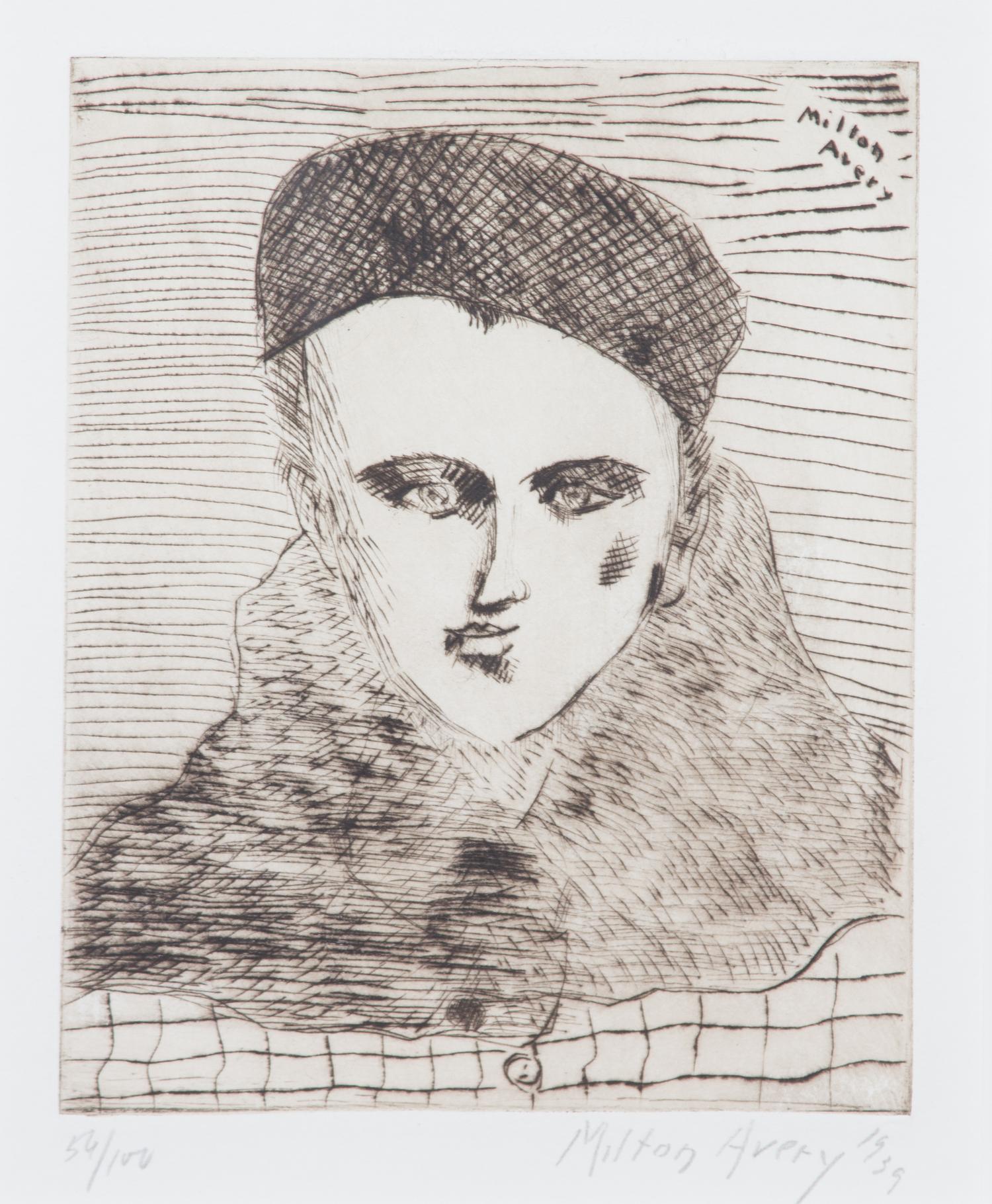 Milton Avery, (American, 1885-1965), Sally with Beret, 1939