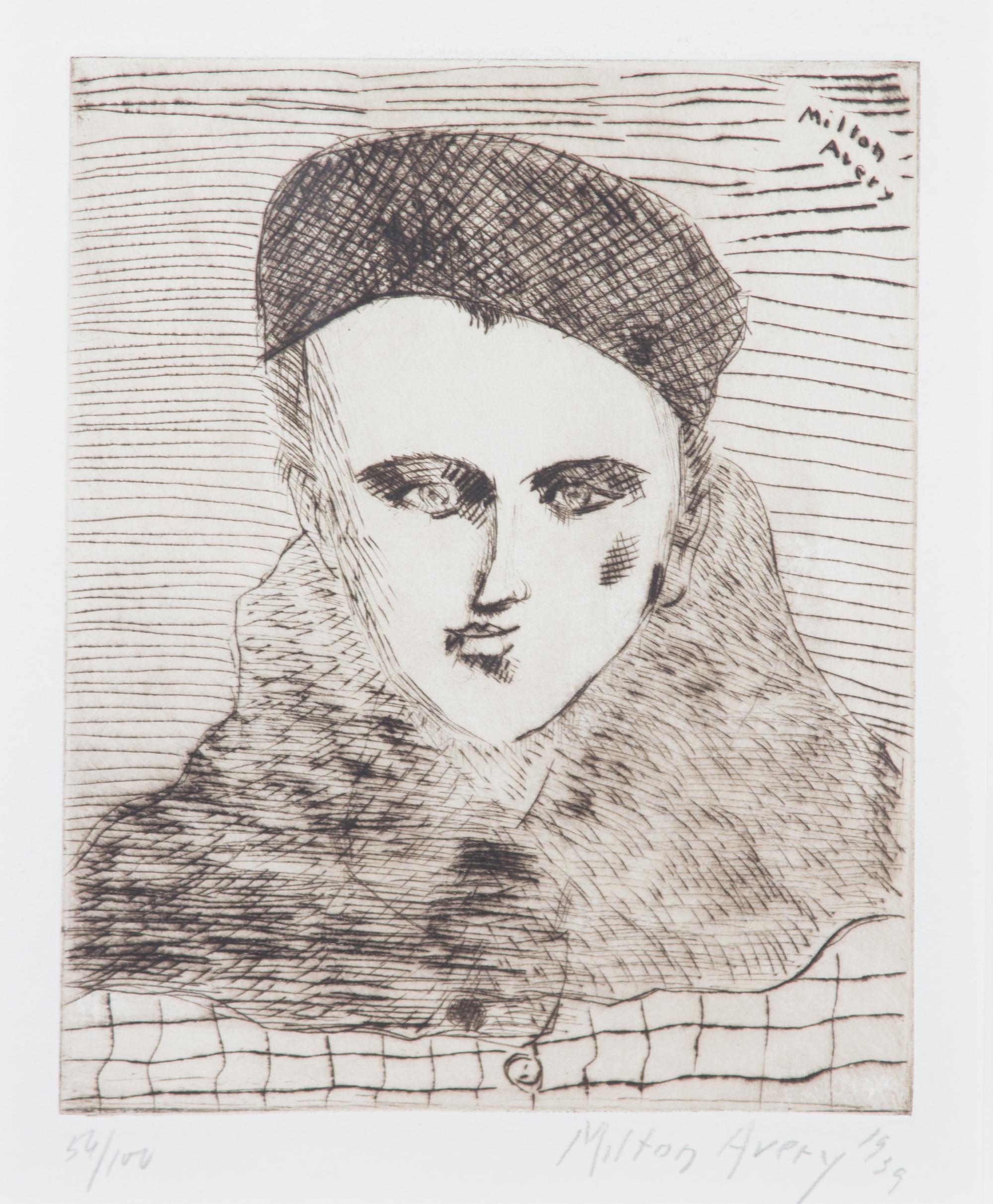Milton Avery, (American, 1885-1965), Sally with Beret, 1939