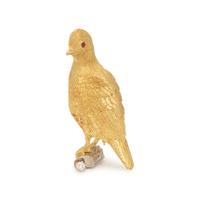 BICOLOR GOLD AND DIAMOND BIRD BROOCH