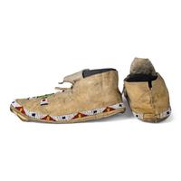 Cheyenne Beaded Hide Moccasins