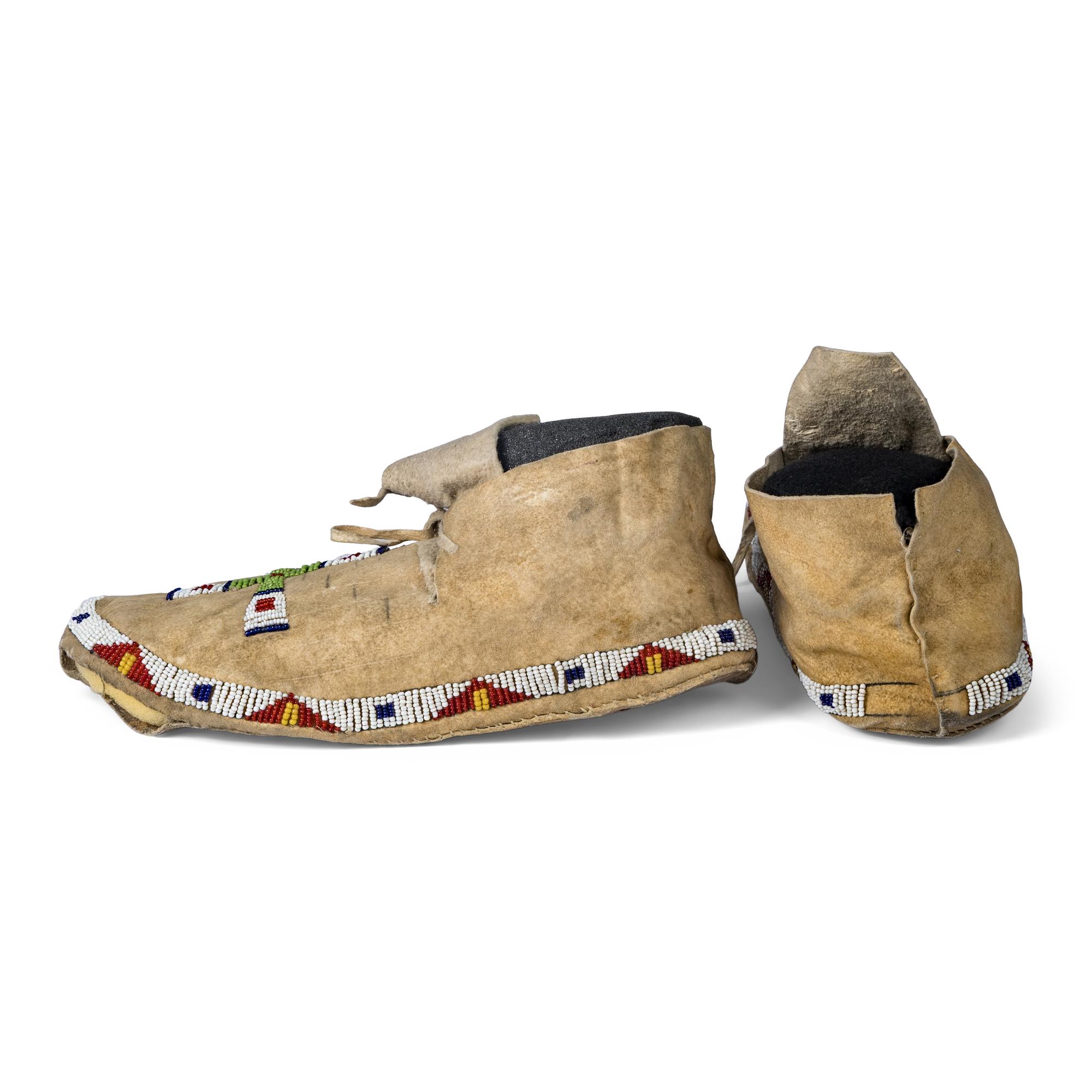 Cheyenne Beaded Hide Moccasins