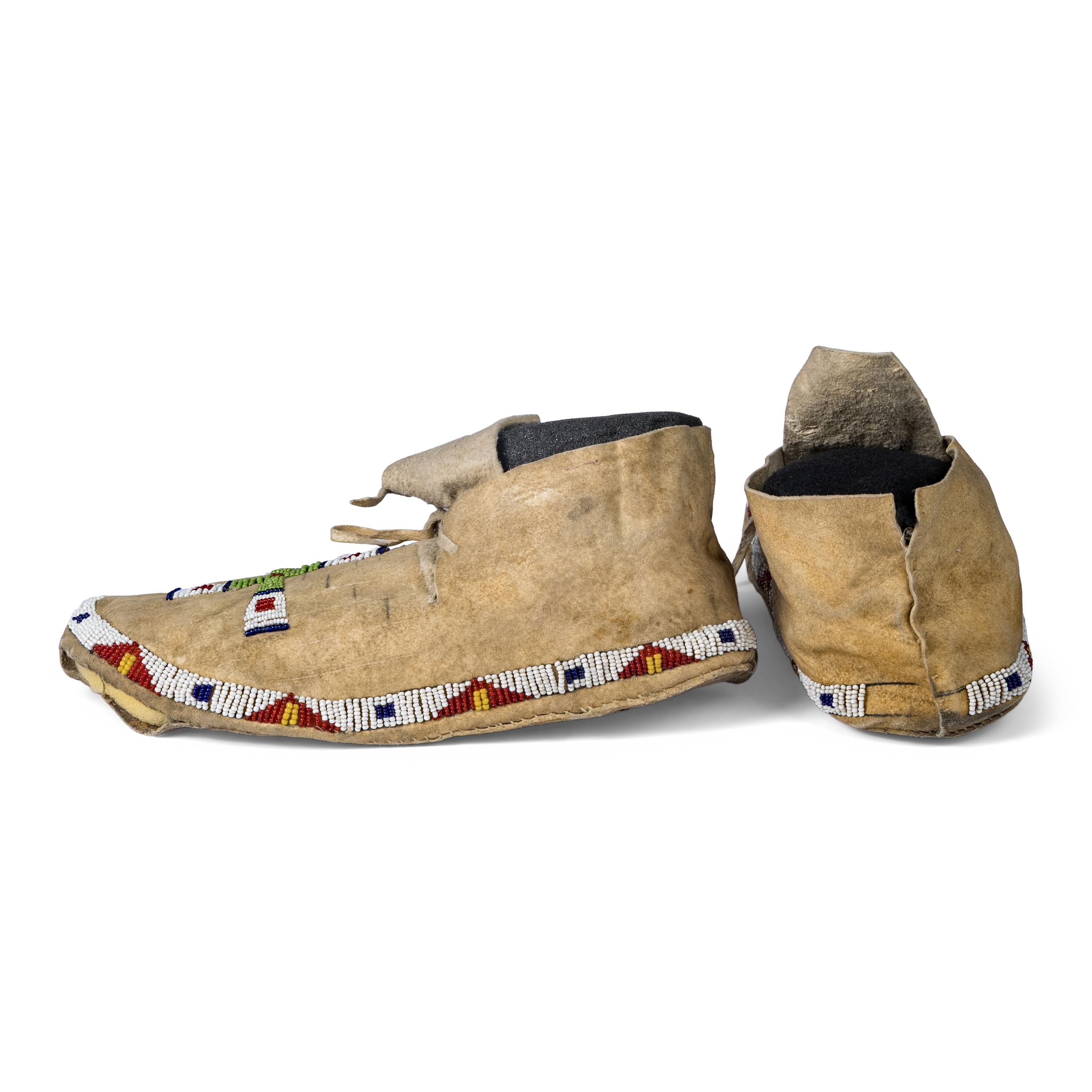 Cheyenne Beaded Hide Moccasins