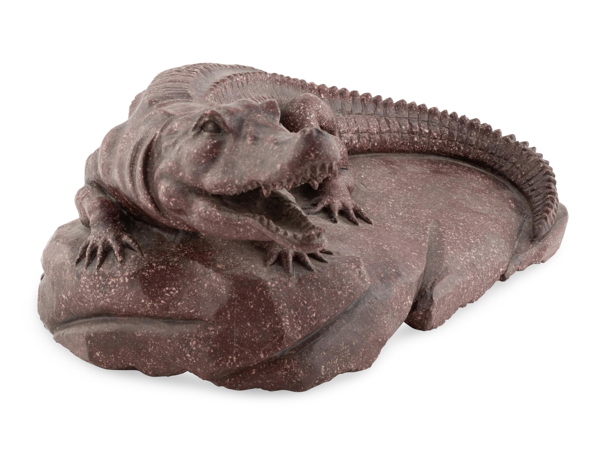 An Italian Carved Red Porphyry Crocodile