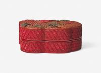 A Chinese Polychromed Cinnabar Lacquer 'Pomegranates' Covered Box