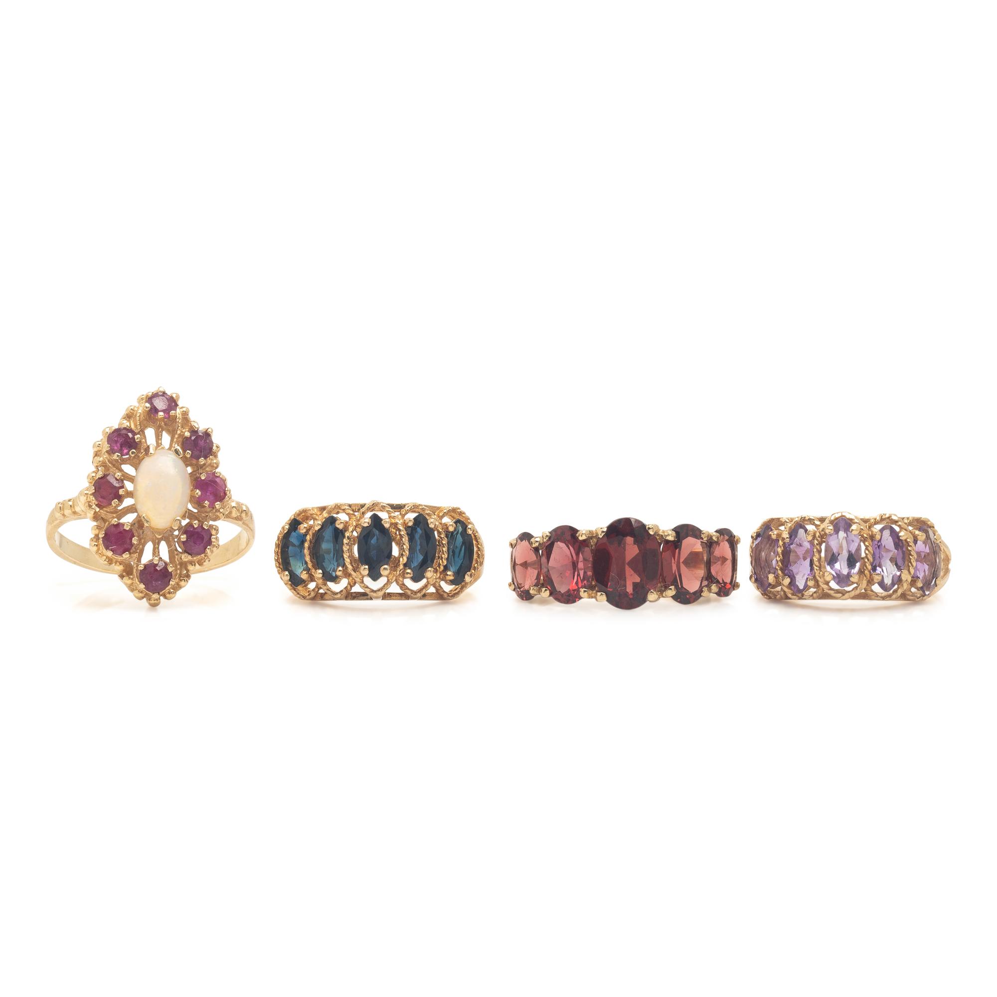Collection of Four Gemstone Rings