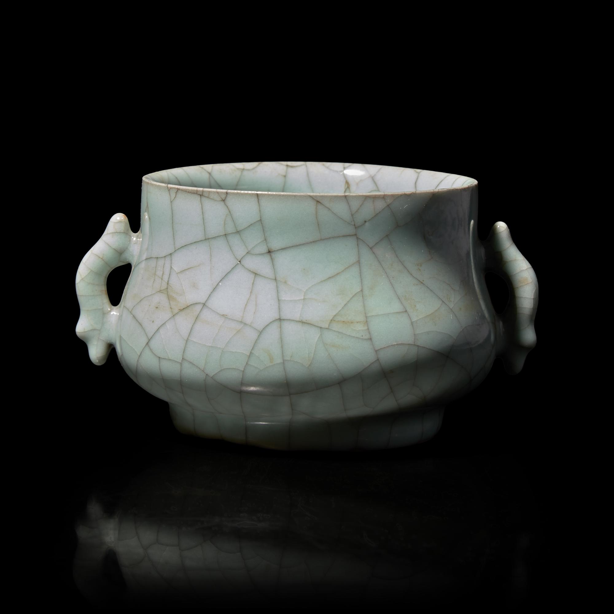 A Chinese Guan- Style Censer — 仿官窯雙魚耳爐