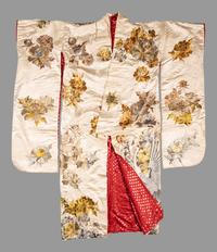 Three Japanese Embroidered Silk Kimono