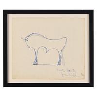 Françoise Gilot (French, 1921-2023) Together with Javier Vilató (Spanish, 1921-2000) — Feuillets du Livre d'Or de 'Chez Paulette' , 1946 (A Pair of Works)