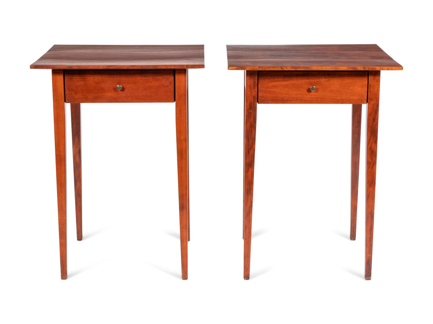 A Pair of Cherrywood Side Tables by Rob Roy