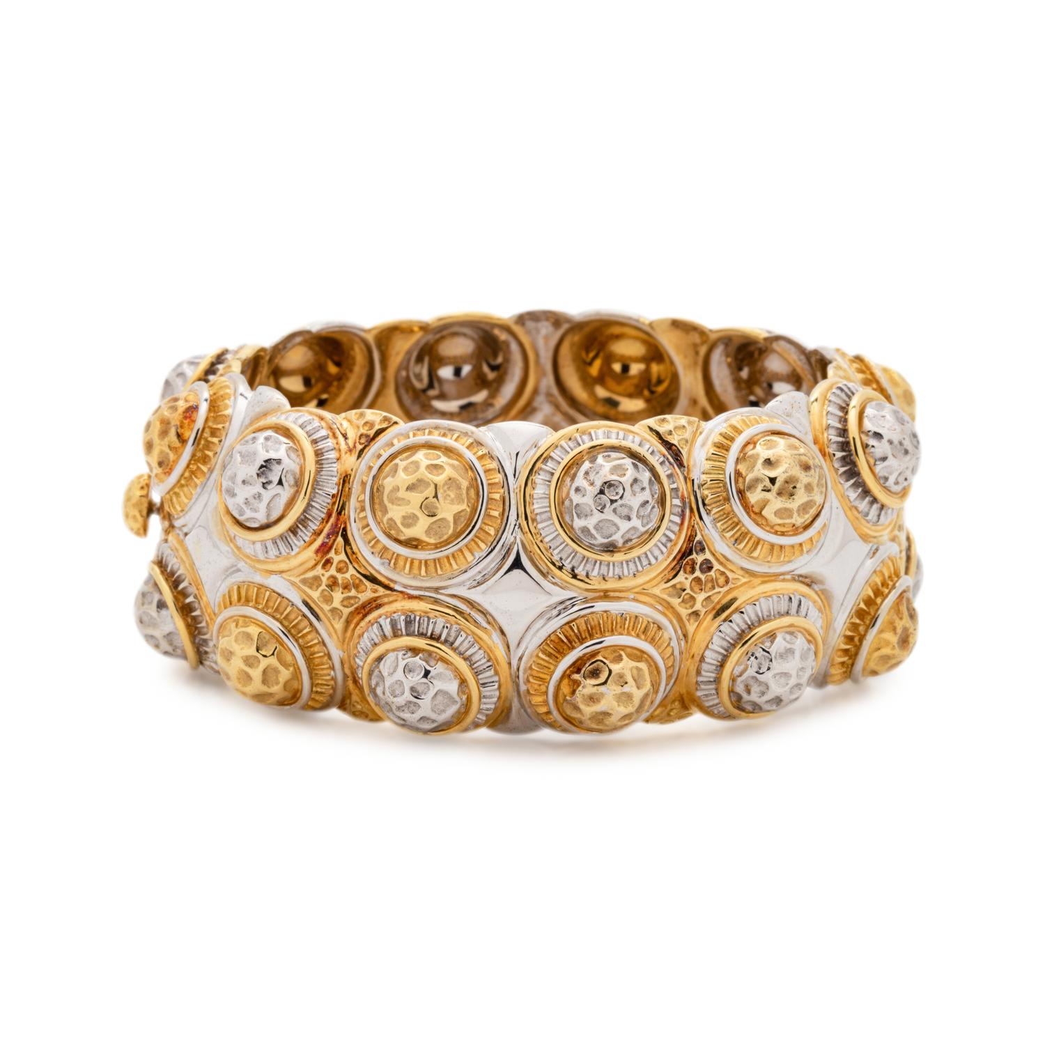 BICOLOR GOLD BANGLE BRACELET