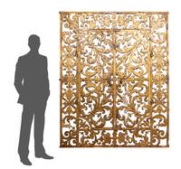 An Italian Baroque Gilt Wrought Iron Gate