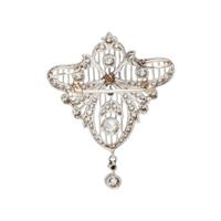 FRENCH, BELLE ÉPOQUE, PLATINUM AND DIAMOND PENDANT/BROOCH