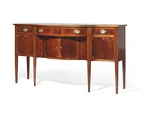 A Federal style inlaid mahogany sideboard, 20th century