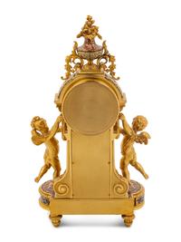 A French Gilt Bronze and Champlevé Clock Garniture Retailed by Tiffany and Co.