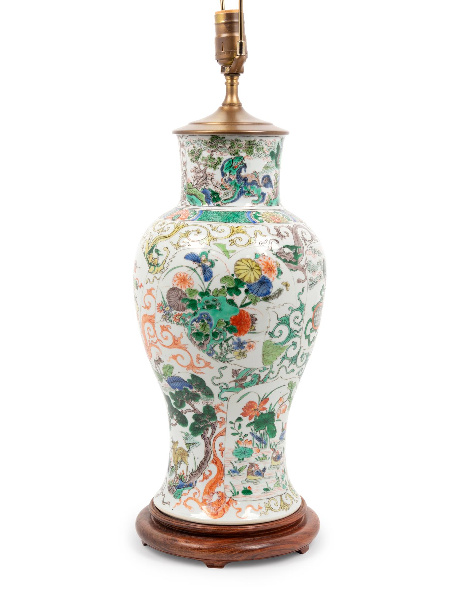 A Chinese Famille Verte Porcelain Vase