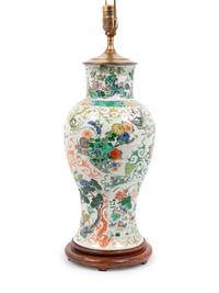 A Chinese Famille Verte Porcelain Vase