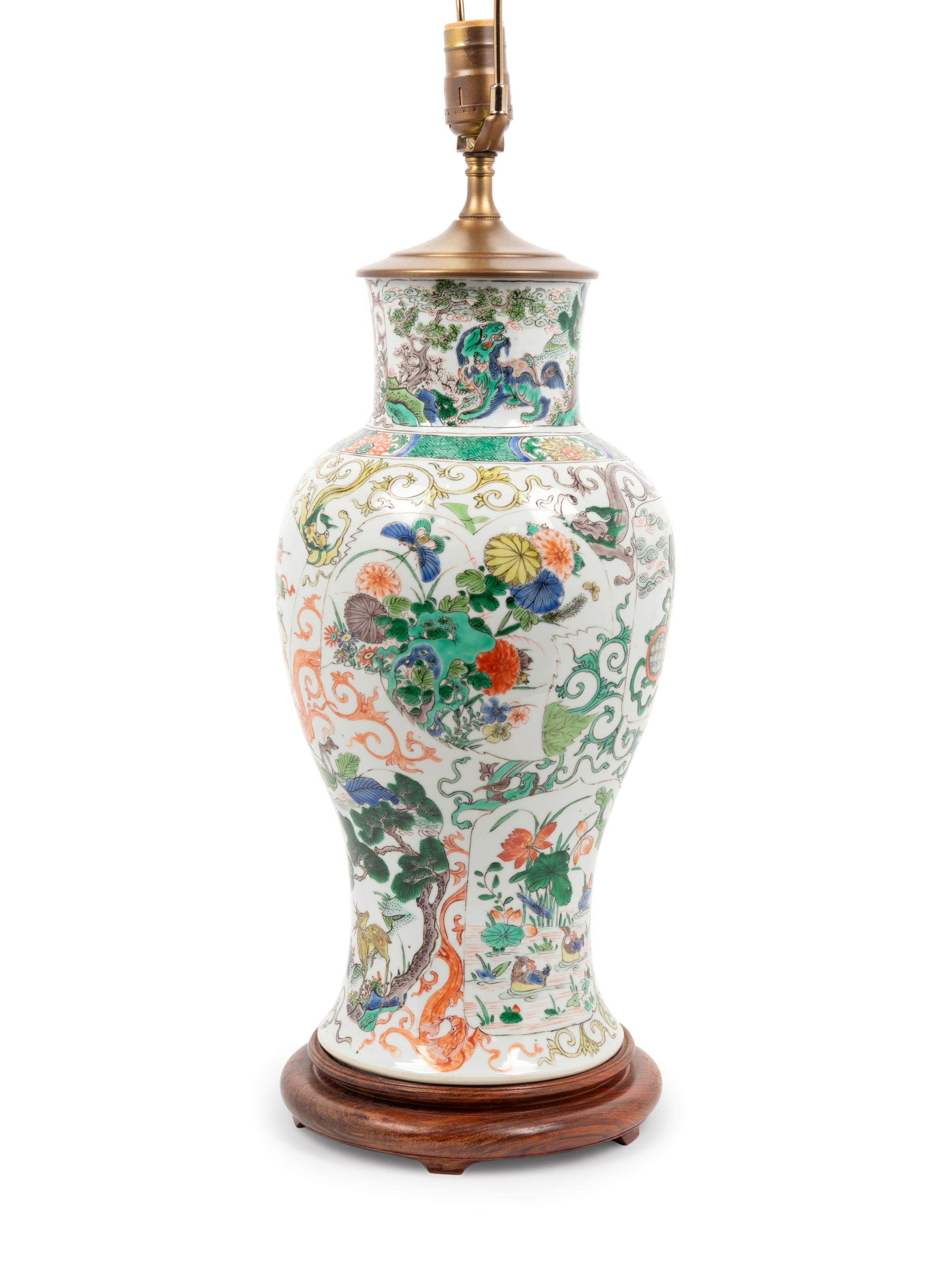 A Chinese Famille Verte Porcelain Vase
