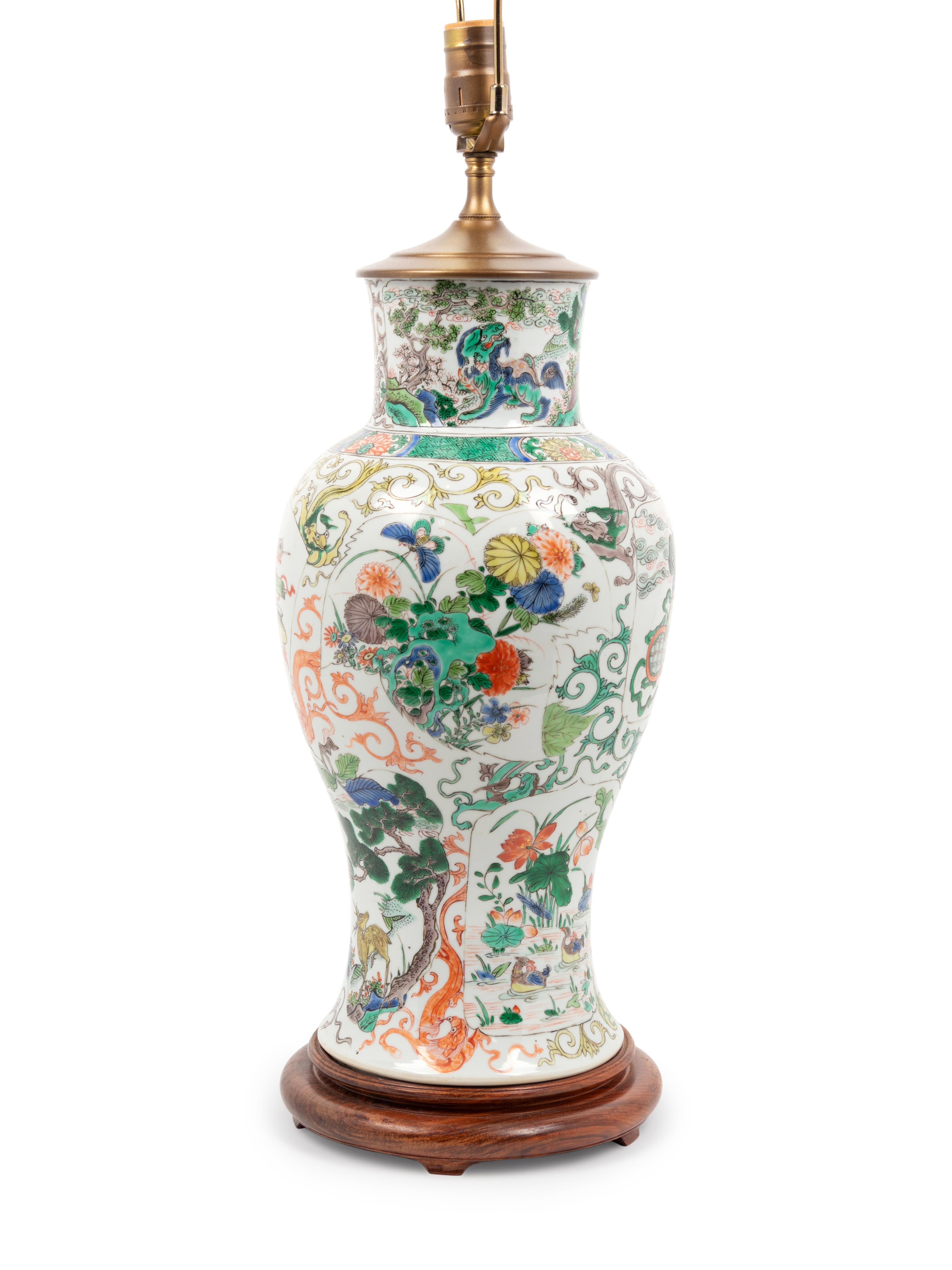 A Chinese Famille Verte Porcelain Vase