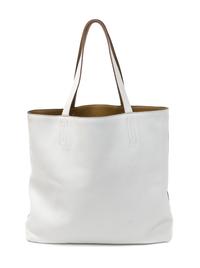 An Hermes Blanc/Chamois 45cm Taurillon Clemence Double Sens Tote, 17.5" x 15.5" x 5".