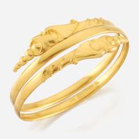 An Arts and Crafts gold bangle, Evald Nielsen