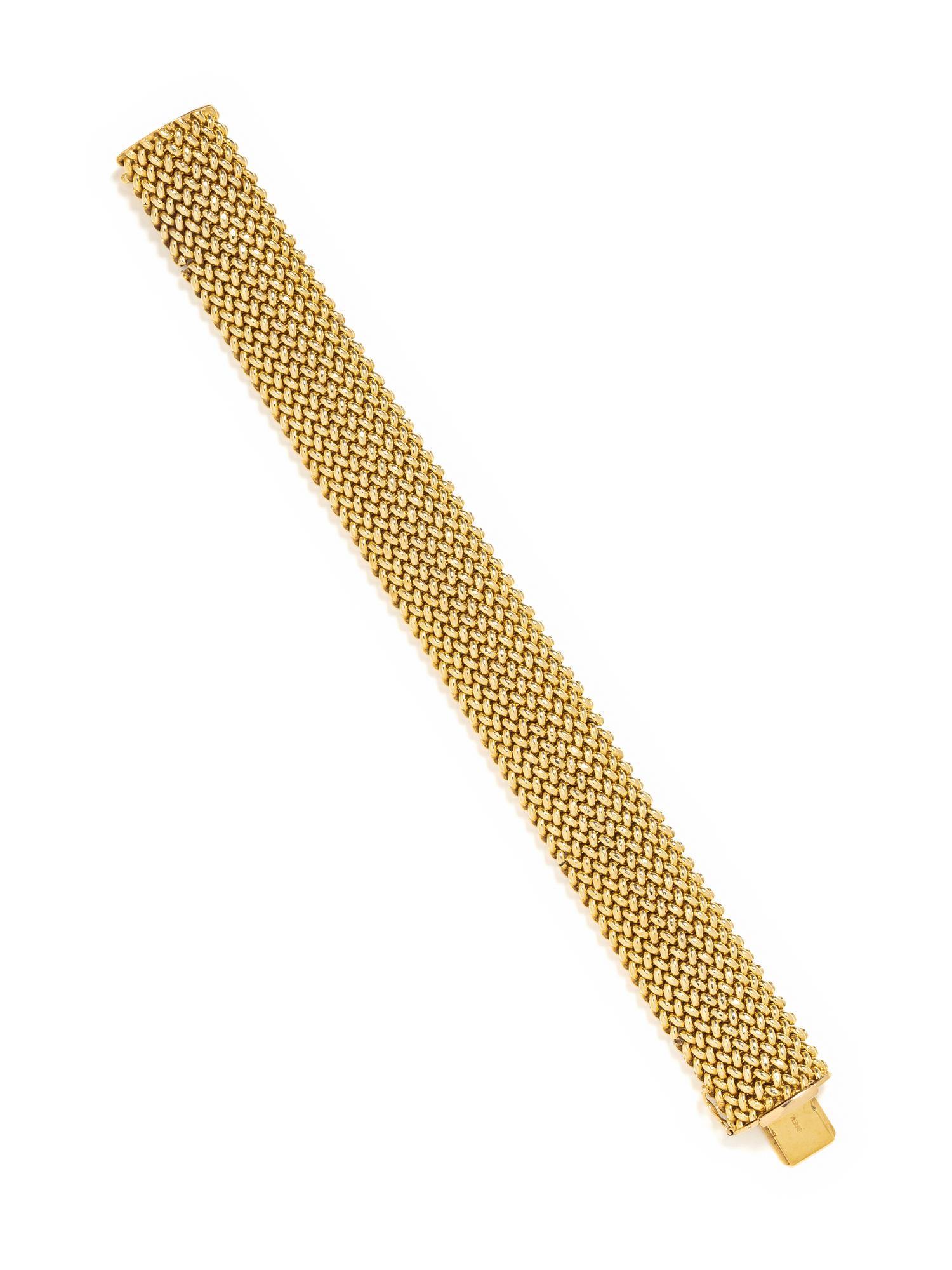 YELLOW GOLD MESH BRACELET