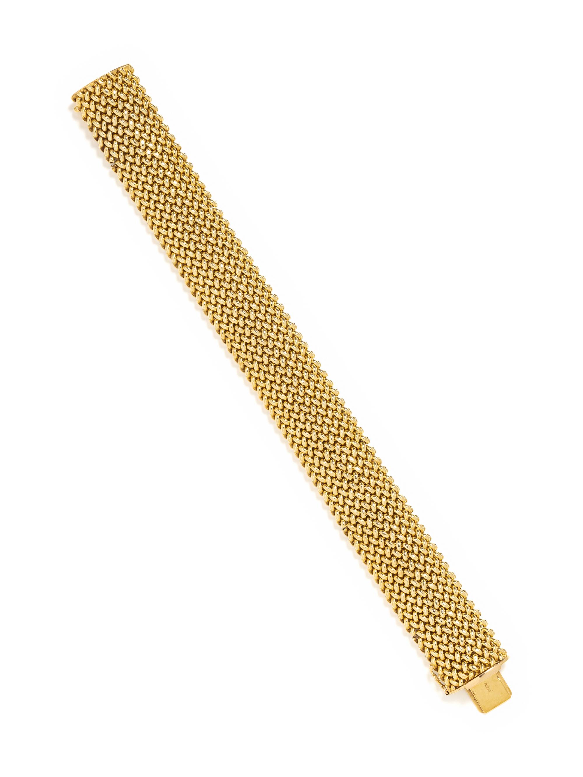 YELLOW GOLD MESH BRACELET