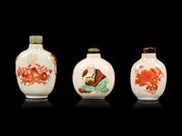 Three Chinese Porcelain Snuff Bottles