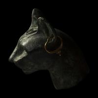 An Egyptian Bronze Head of a Cat