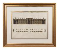 A Collection of Fifteen Engravings with Hand-Coloring of Architectural and Military Scenes