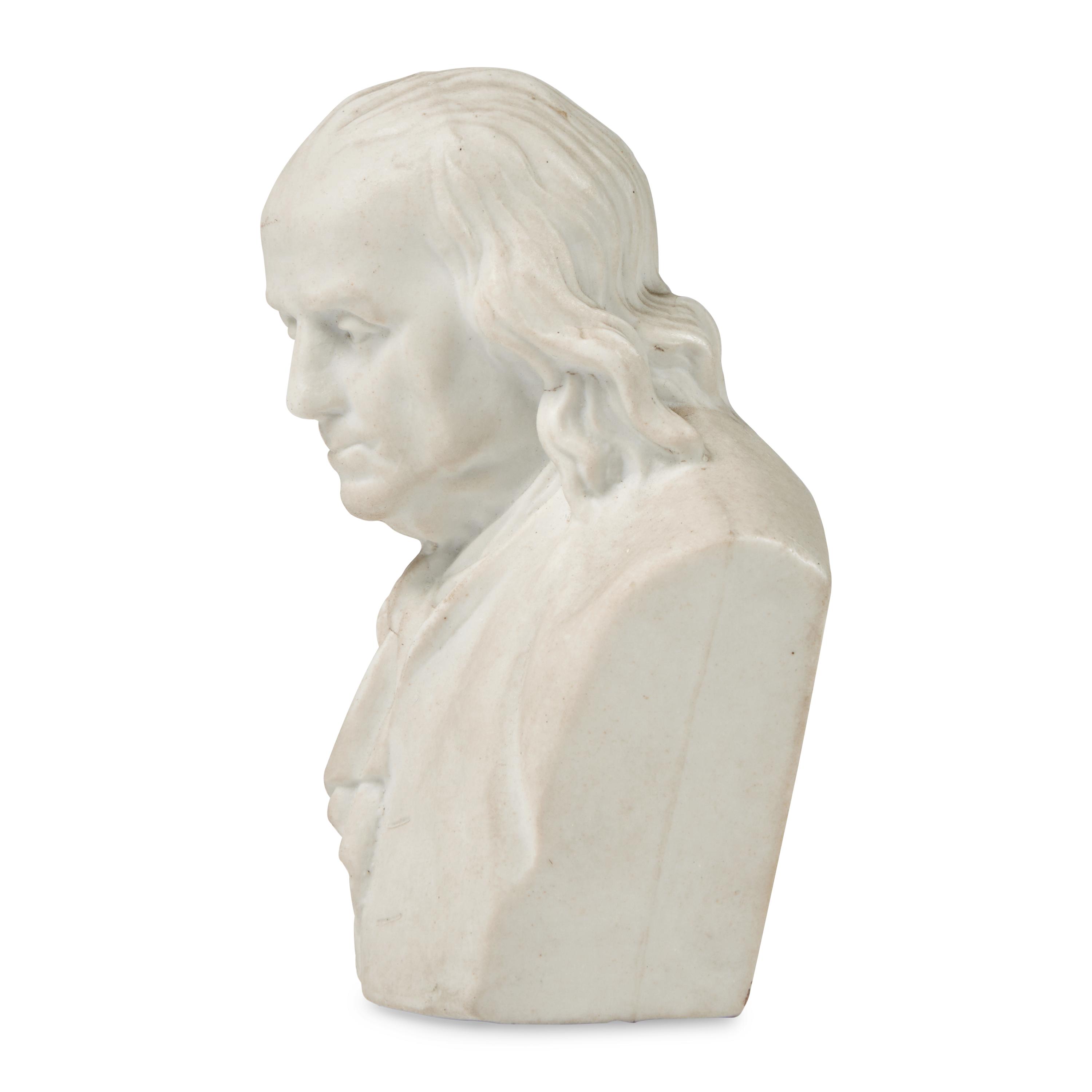 A Small Parianware Bust of Benjamin Franklin