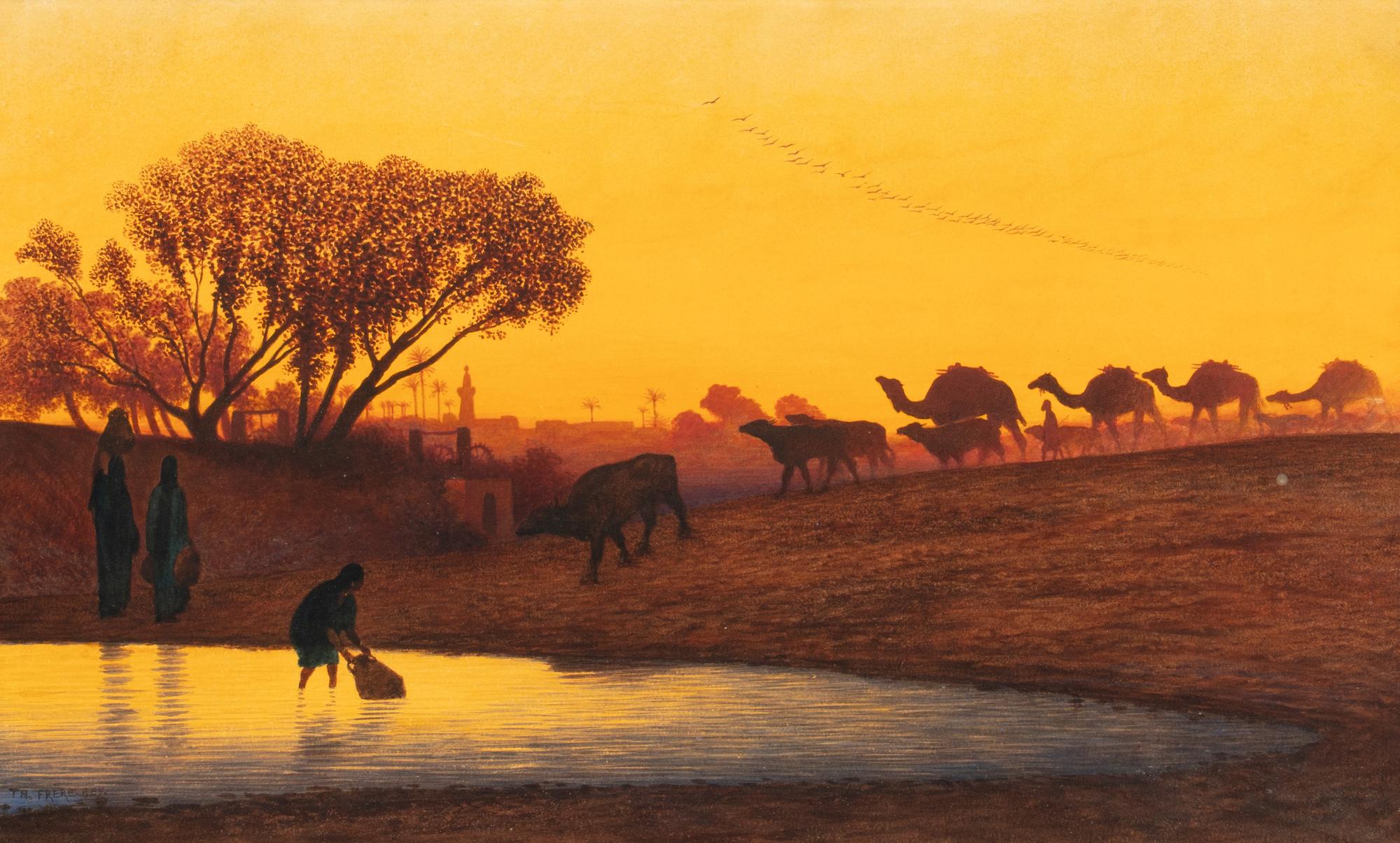 The Watering Hole at Sunset