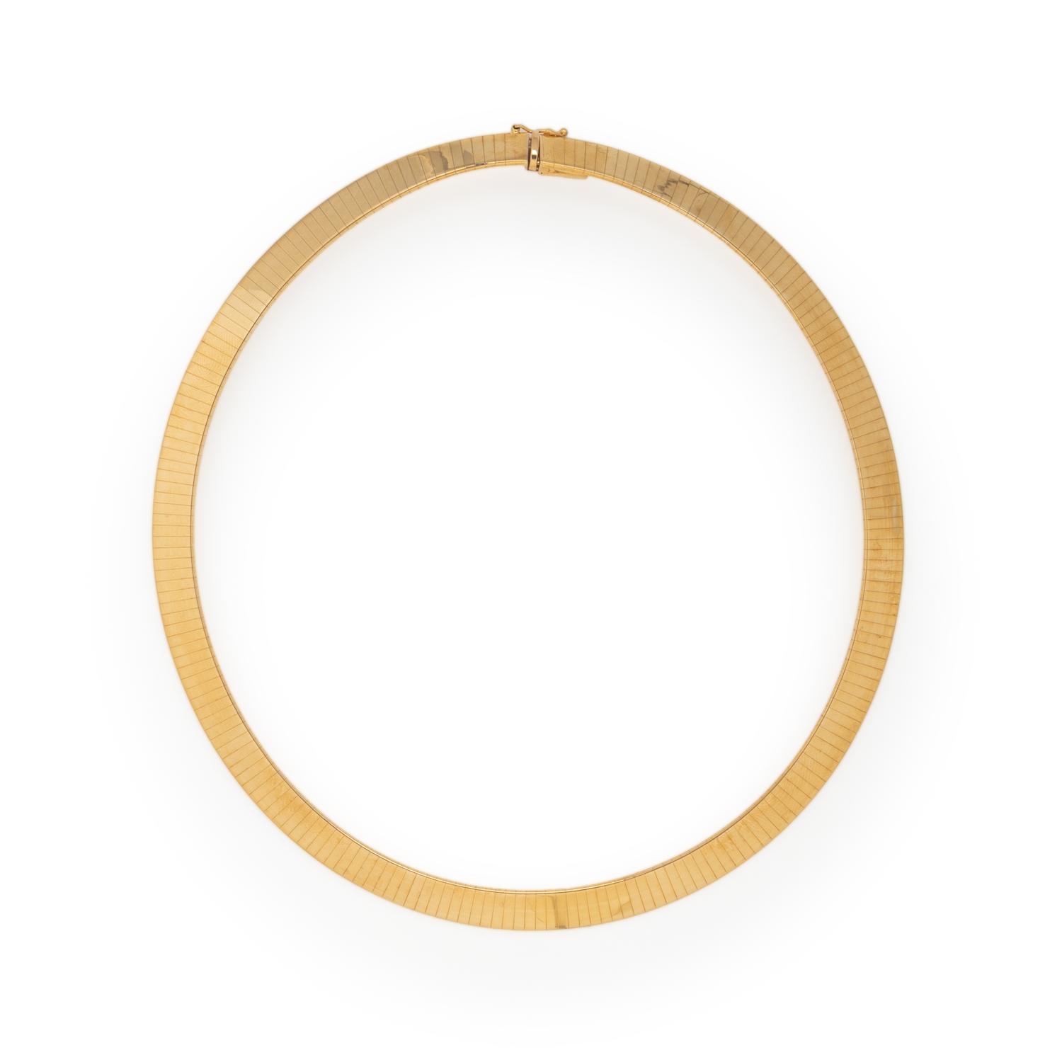 Yellow Gold Omega Necklace